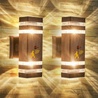 2 Pack Oil Rubbed Bronze Outdoor Wall Lights with 3-Mode Motion Sensor Up Down Porch Lights Modern Dusk Dawn Exterior Sconce Wall Mount Outside Coach Lantern for House(with 4 Dimmable Warm Bulbs)