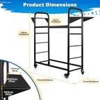 Tire Rack, 59 x 57 x 20 Inches Garage Tire Storage Stand with Storage Tray 218KG/480LBS Capacity, 2 Storage Shelf & 4 Swivel Casters Rolling Tire Storage Rack, Black