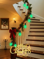 50 Pack C7 Ceramic Green Christmas Replacement Bulbs, 5 Watt Incandescent Bulbs for Outdoor String Lights, C7 Christmas Night Light Bulbs for Porch Patio Garden Holiday Decor, E12 Intermediate Base