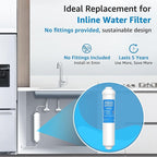 AQUA CREST FF35 Inline Water Filter Replacement, 1/4" Quick-Connect Replacement for Refrigerator, Post-Carbon Filter for Reverse Osmosis Systems, NSF/ANSI 42 Certified, 6-12 Months(NO Fittings)