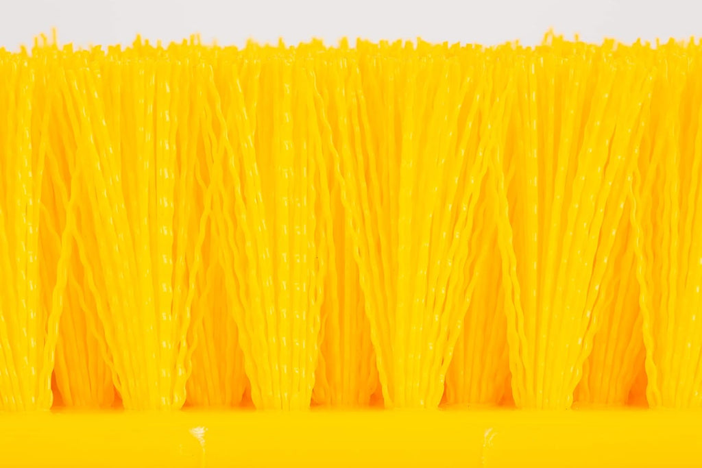 SPARTA Multi-Level Tile Scrub Brush 12" Wide Brush Head, Heavy-Duty Tile Cleaning Brush with End Bristles for Commercial Tiles, Tubs and Floor, Plastic, 12 Inches, Yellow