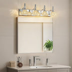 4-Light Vintage Bathroom Vanity Light Fixture Industrial Chrome with Glass Shade Vanity Light Fixtures Over Mirror Glass Bathroom Vanity Lighting Fixtures G9 Bulb Wall Lights