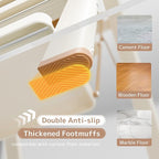 GameGem 2 Step Ladder Folding Step Stool with Wide Anti-Slip Pedal, 330LBS Capacity, Lightweight Portable Stepladder for Home and Kitchen Use, Cream Chocolate