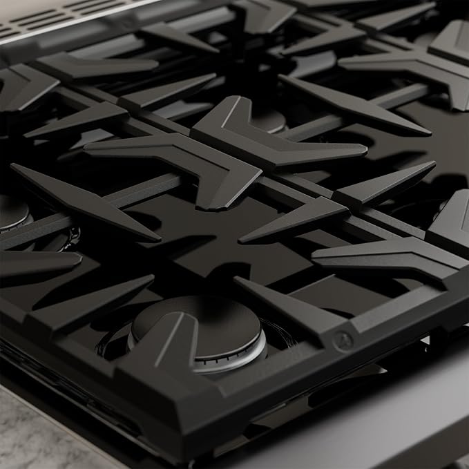 Empava 36 Inch Professional Gas Range with Convection Oven, 6 Sealed Burners (103,000 BTU Total), Wok Burner, Telescopic Racks, Porcelain Cooktop, Stainless Steel Stove, ETL Certified