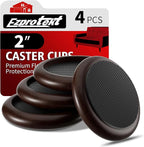 Ezprotekt 2 inch Non Slip Wood Furniture Pads for Hardwood Floors, 4 Pcs Round Anti Slip Furniture Coaster Cups Floor Protectors with Anti-Slide EVA for Chair Sofa Table Bed Couch (Dark Brown)
