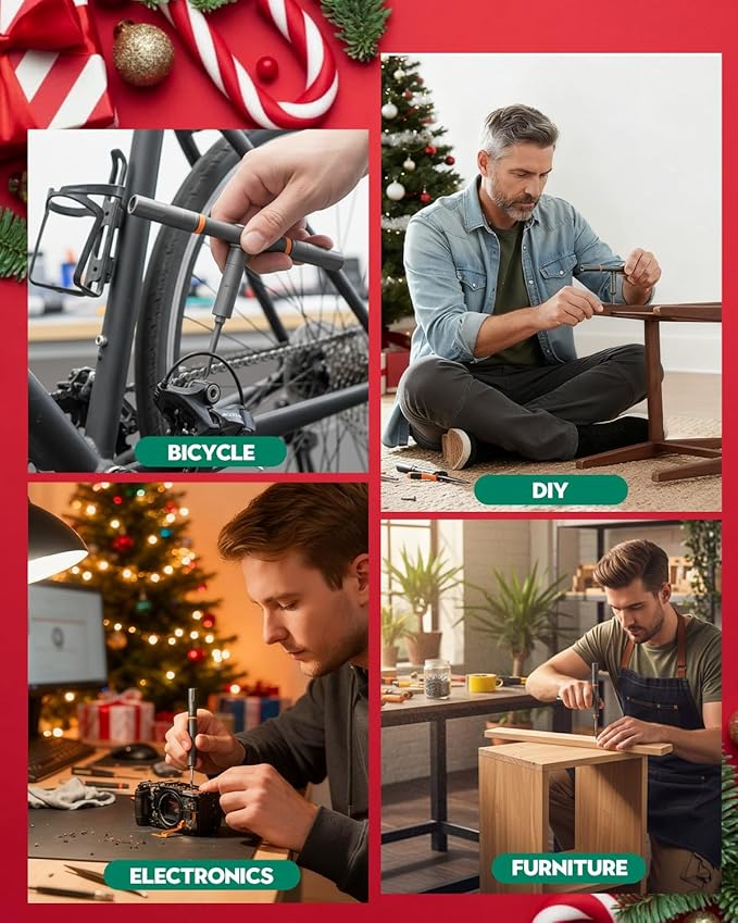 Saker 42-in-1 Magnetic Screwdriver Set for Christmas Gifts, Screwdriver Kit with T Handle & Storage Case, Gifts for Men, DIY, Furniture, Computer, and Bicycle Repair, Grey