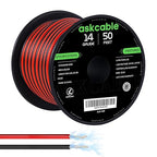 14 Gauge Wire, 14 AWG Electrical Wire Cable, 2 Conductors Red Black Wire, Copper Clad Aluminum(CCA) Flexible PVC Extension Cord for Speaker, Hookup LED Strips, Automotive 12V/24V DC (50FT)