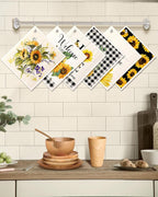 6 Pack Swedish Dishcloths for Kitchen - Reusable Dish Cloths for Washing Dishes Absorbent Cute Funny Kitchen Towels Cleaning Sponge, Sunflower