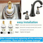 For Delta two handle Faucet Repair Kit,RP25513 faucet stem assembly Replacement Kit,Includes RP24096 Cartridge RP4993 Seat and Spring RP24097 Turn stop1/4, 2 Pack