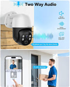 4K & PTZ Digital Zoom 2-Way Audio PoE Outdoor Camera Home Security Camera System Wired Outdoor Video Surveillance IP Camera System DVR Kit,10’’ UHD Monitor