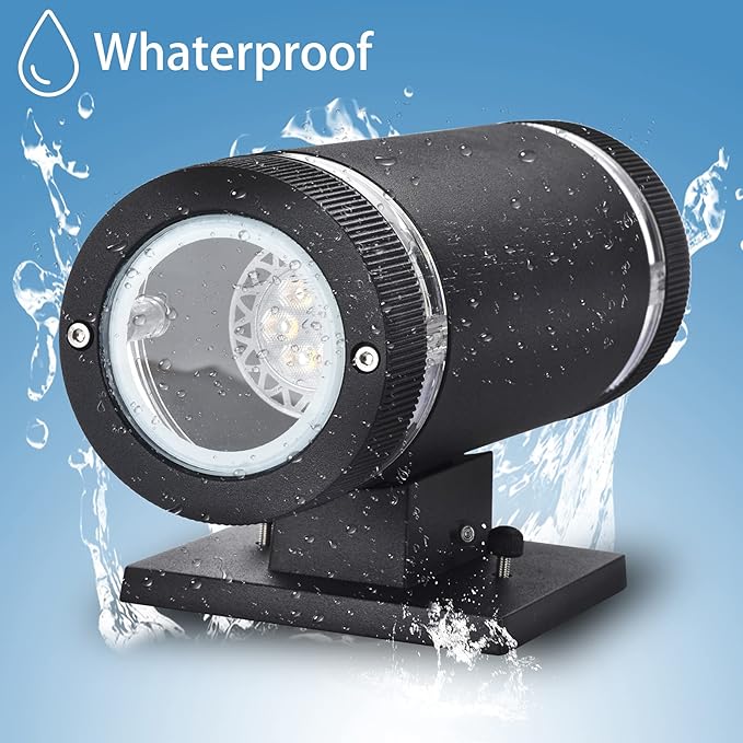 Outdoor Wall Sconce Exterior Lighting Fixture - ETL Listed,Aluminum Waterproof Wall Mount Cylinder Design - Up Down Light Fixture for Porch, Garage and Patio