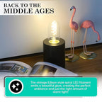 AMDTU Vintage LED Edison Bulb Super Thin Spiral Filament 2700K Soft White, Non-dimmable T45 Incandescent Tubular Light Bulb 40 Watt Equivalent, Clear Glass Light Bulb 4W 120V E26 Base, 4 Pack