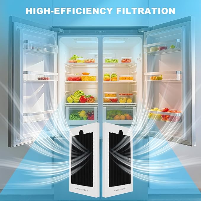 6-Pack Premium Refrigerator Air Filter Replacement, Carbon Activated Filter Compatible with Frigidaire PAULTRA Pure Air Ultra and Electrolux EAFCBF Fridge for 242047804, 242047801, 242061001