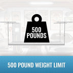 MonsterRax Overhead Garage Storage Rack - 4 x 8 Ceiling Shelving, Adjustable Hanging Racks, Color: White, 24"-45" Ceiling Drop.