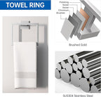 5-Piece Bathroom Hardware Accessories Set, 23.6 Inch SUS304 Stainless Steel Towel Bar Set, Wall Mounted Bathroom Towel Holders, Towel Hooks with Toilet Paper Holder