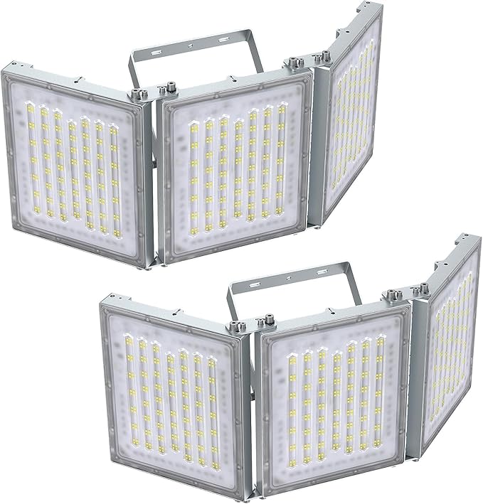 STASUN 2 Pack 480W LED Flood Lights, Mini Series Exterior Floodlights, 48000LM 6000K Daylight White IP66 Waterproof 3 Adjustable Panels Outdoor Security Lighting for Backyard, Driveway, Parking Lot
