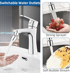 Hibbent 2 Pack NSF/ANSI/CAN 61 Certified Faucet Aerator, CUPC Certification 360 Degree Swivel Sink Aerator, Dual-function Sprayer Faucet Replacement Part, 55/64 Inch Female Thread, Chrome