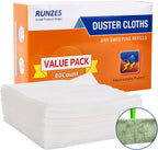 Runzes Dry Sweeping Refills 80Count Mop Pads Duster Cloths White Disposable Cleaning Cloths to Clean Dust,Hair,Dirt