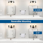 DEWENWILS Bathroom Light Fixtures, 5-Piece All-in-One Bathroom Vanity Lights Over Mirror, 3-Light Bath Wall Mount Sconce with Clear Glass Shade, Towel Bar, Ring, Robe Hook, Toilet Paper Holder