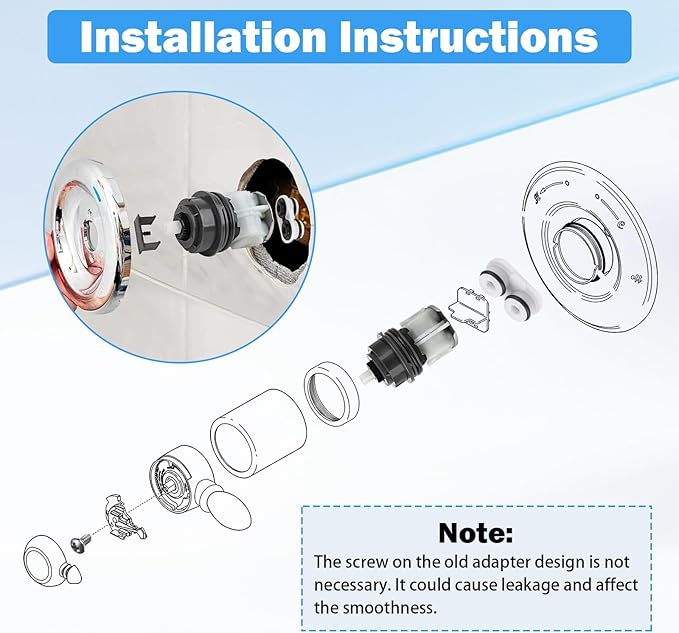 RP46463 Delta Shower Cartridge Compatible for Delta Monitor 17 Series (2006-Present) Dual Function Bath Tub and Shower Faucet Parts Delta Shower Faucet Cartridge with Seat and Spring Adapter