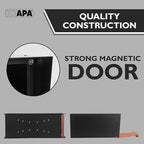 Ilyapa Modern Mailbox for Post Mount - Black Powder Coated Metal Mailbox with Ash Wood Door - Waterproof for Parcels, Recessed Magnetic Close Door