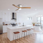 48in Quiet Ceiling Fans with Lights ETL Listed Remote Ceiling Fan Light 6 Gear Wind Speed Ceiling Fans White LED Ceiling Lights Fan Lighting Wooden Blades for Living Room Dining Room Bedroom