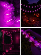 25 Pack C9 Purple Light Bulbs for Halloween, LED Replacement Bulbs, E17 Candelabra Base, 0.6W 120V, UL Listed, Plastic Shatterproof Purple Bulb for Indoor Outdoor Use