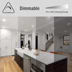 Lepro 6 Pack 6 Inch LED Recessed Ceiling Light with Junction Box, 5000 Kelvin Daylight Wafer Ultra-Thin, 1050 Lumen Dimmable Retrofit Downlight, 12 watt Eqv. 100 watt, ETL, Energy Star & FCC Certified