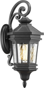 Darkaway Outdoor Wall Light, 22.6inch Large Outside Wall Sconce Light Anti-Rust Waterproof Aluminum with Water Ripple Glass for Patio Yard Doorway Garage