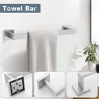 Brushed Nickel 5-Piece Bathroom Hardware Accessories Set-Towel Bar & Holder Set for Bathroom, SUS304 Stainless Steel Bathroom Accessories Set Wall Mounted,16-Inch