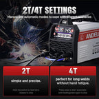 ANDELI 145Amp MIG Welder 110V/220V Dual Voltage, Portable Gas Welder Gas MIG/Flux MIG/Lift Tig/Stick 4-in-1 Multiprocess Welder LED Digital Display Welding Machine IGBT Inverter Welder