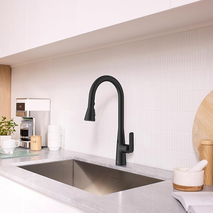 American Standard 1048802430 Aspirations Touchless Pull-Down Kitchen Sink Faucet, 1.8 GPM, Matte Black