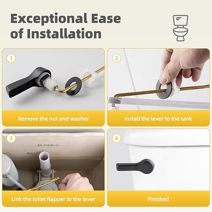 iFealClear Metal Toilet Handle Replacement Kit for Front Mount, Universal Toilet Flush Handle Replacement Compatible with Kohler, American Standard, TOTO, Mansfield, Solid Brass,Oil Rubbed Bronze