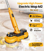 qimedo M2 Electric Mop with 5000mAh Battery,800RPM Cordless Mops for Floor Cleaning,Best Automatic Spin Mops with Smart Display,Upright Rotating Power Mop with LED Light & Water Spray