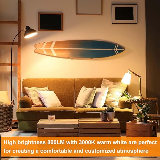 A19 LED Light Bulb 3000K Warm White, 12 Pack high Output A19 LED Bulb Soft White 800LM 120V 9W, Equivalent 60W, No Flicker E26 Base, Non-Dimmable A19 E26 LED Bulb Long Lasting for 25 Years.