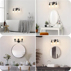 DEWENWILS Bathroom Light Fixtures, 5-Piece All-in-One Bathroom Vanity Lights Over Mirror, 3-Light Bath Wall Mount Sconce with Clear Glass Shade, Towel Bar, Ring, Robe Hook, Toilet Paper Holder