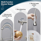 AIMADI Wall Mount Kitchen Faucet,Commercial Sink Faucet with Sprayer, Dual Handles Utility Sink Faucet for Kitchen Laundry Restaurant,Stainless Steel