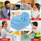 11x11 Inch Slim Microfiber Cleaning Cloths, 30-Pack - Flexible for Tight Spaces (Car Vents/Glass Edges), Lightweight & Scratch-Free, Washable for Kitchen/Bathroom/Car (Blue)