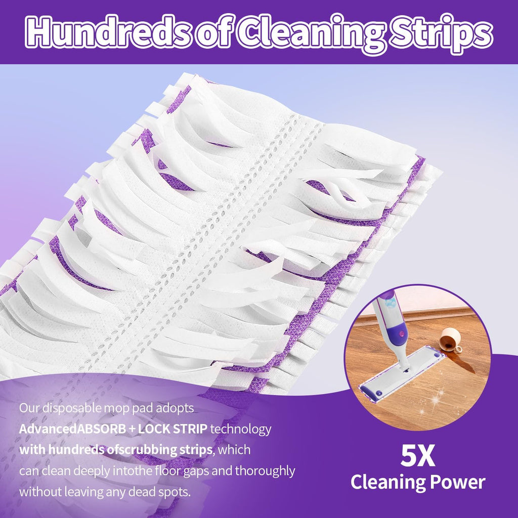 10 Pack Disposable Power Mop Pads for Swiffer Power Mop Pads, Compatible with Swiffer Power Mop Refills, Unscented Spray Replacement Floor Cleaning Refills for urface/Hardwood Floor Cleaning