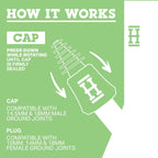 Hemper Plugs + Caps | Universal Cleaning Plugs for Glass Water Pipes and More | Fits Male & Female Joints | Leak-Proof Seal | Hassle-Free Cleaning | Durable, Reusable & Easy to Use - (Black)