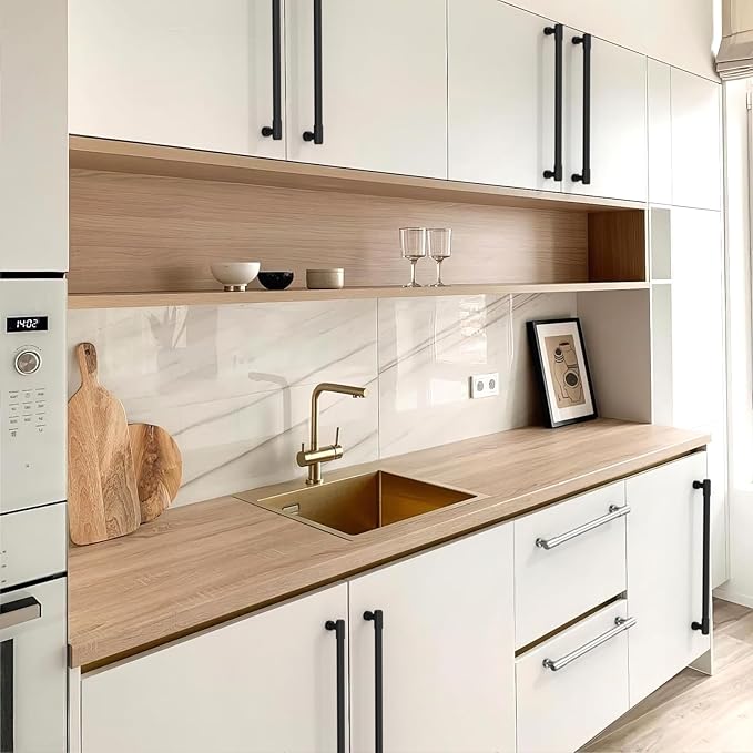 10 Pack Matte Black Cabinet Pulls 10 Inch(254mm) Kitchen Cabinet Handles Cabinet Hardware for Drawer Pulls