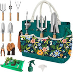 22Pcs Gardening Tools Set for Women Heavy Duty Garden Hand Tools Kit Organizer Gifts for Mom Beginner Gardener Gardening Accessories with Tote Bag/Shovels/Repotting Mat/Plant Labels/Gloves-Dark Green