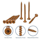 Wood Screws 2 Inch, 700 Pcs #8 x 2 Deck Exterior Screws for Wood, Construction Fence Screws, Rust Resistant, T25 Star Bits Included, Brown