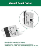 LENKRAD Automotive 25 Amp ATC/ATO Resettable Fuse 25A Manual Reset Standard Blade 25Amp Fuses Manual-Reset Circuit Breaker 25A for Car Truck RV Marine Boat Trolling Motorhome, 5 Pack