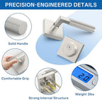 Amerdeco Front Door Lock Set with Double Cylinder Deadbolt, Exterior Entry Door Lever, Heavy Duty Entry Door Locksets for Left or Right Hand Exterior Door（Brushed Satin Nickel 1 Pack）