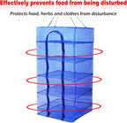 Drying Rack 6 Layers Folding Fish Mesh, Foldable Nylon Netting, Hanging Drying Fish Net, for Shrimp Fish Fruit Vegetables Herb, with Zipper Opening-Blue (37.4X19.6X19.6 in)…
