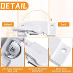 4 Pack Windows Sash Lock-Sliding Window Sash Locks for Single-Hung and Double-Hung Windows-White Cam Sash Locks for Vertical and Horizontal Sliding Windows