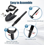 31" Compact Garden Shovel with D-Grip Handle - Rust-Proof Lightweight Metal Tool for Raised Beds, Tight Spaces & Emergency Use (Kids/Adults Friendly), Black