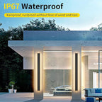 Outdoor Lights 2 Pack,Modern Outdoor Wall Light Long Strip LED Wall Sconce IP65 Anti Rust Warm Light Fixture 3000K Exterior Wall Mount Lights for Entrance, Hallway, Garage, Porch