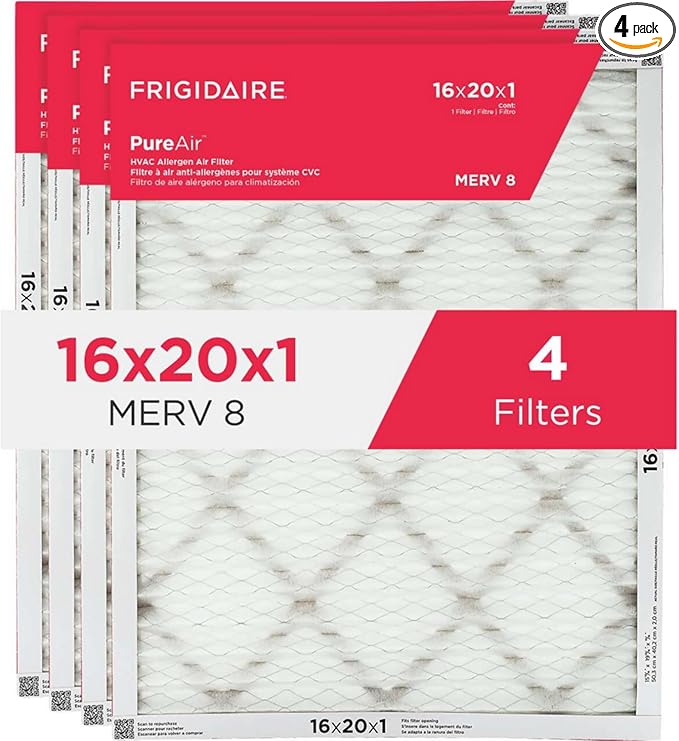 Frigidaire PureAir® 16" x 20" x 1" MERV 8 Allergen Air Filter - 4 Pack